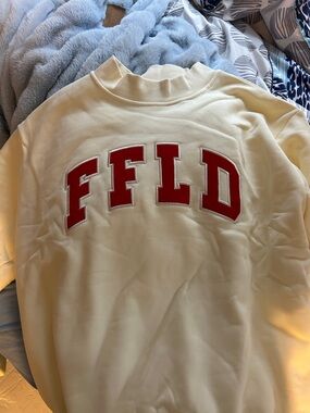 Fairfield Cream and Red Mockneck